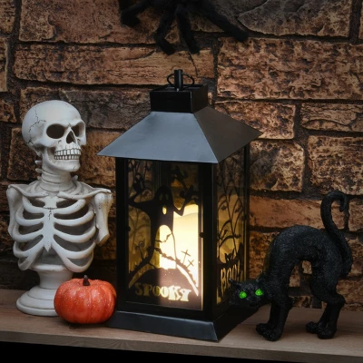 National Tree Company 16" Black Halloween Ghost Lantern 1 National Tree Company 16" Black Halloween Ghost Lantern