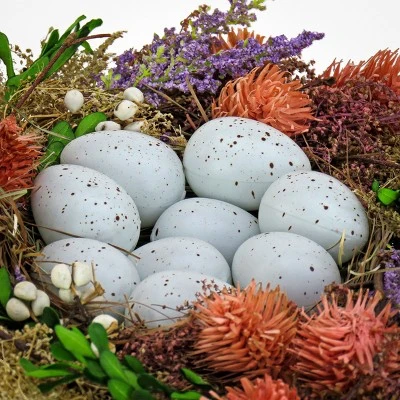 National Tree Company 10" Artificial Floral Bird's Nest Table Decoration, Easter Collection 2 National Tree Company 10" Artificial Floral Bird's Nest Table Decoration, Easter Collection - Image 2