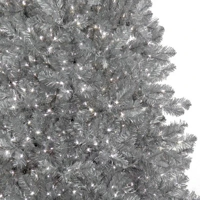 Prelit Matte Silver Metallic Artificial Christmas Tree Warm White Lights - National Tree Company 2 Prelit Matte Silver Metallic Artificial Christmas Tree Warm White Lights - National Tree Company - Image 2