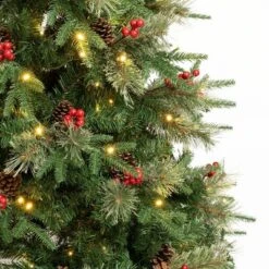 National Tree Company First Traditions Pre-Lit LED Virginia Pine Artificial Christmas Tree Warm White Lights