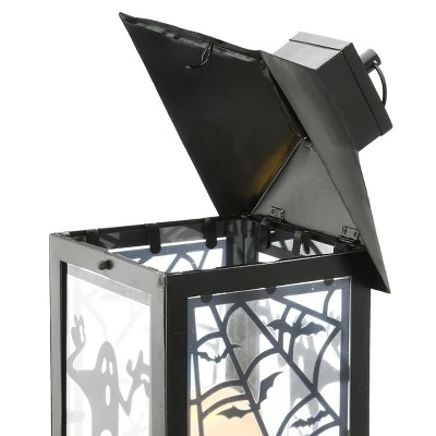 National Tree Company 16" Black Halloween Ghost Lantern 2 National Tree Company 16" Black Halloween Ghost Lantern - Image 2