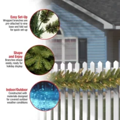 National Tree Company Pre-Lit 'Feel Real' Artificial Christmas Garland, Green, Frasier Grande, White Lights, Plug In, Christmas Collection, 9 Feet -National Tree Company GUEST 2b05e4e5 8bde 4913 9ee3 e841a1681486