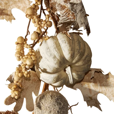 National Tree Company Artificial Autumn Garland, White, Made With Pumpkins, Gourds, Maple Leaves, Pinecones, Berry Clusters, Autumn Collection, 6 Ft 3 National Tree Company Artificial Autumn Garland, White, Made With Pumpkins, Gourds, Maple Leaves, Pinecones, Berry Clusters, Autumn Collection, 6 Ft - Image 3