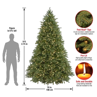 National Tree Company 9' Pre-lit Feel Real Jersy Fraser Fir Artificial Christmas Tree With Clear Lights 4 National Tree Company 9' Pre-lit Feel Real Jersy Fraser Fir Artificial Christmas Tree With Clear Lights - Image 4