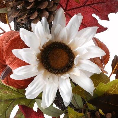 National Tree Company 32" Harvest Sunflowers And Pumpkins Wreath 2 National Tree Company 32" Harvest Sunflowers And Pumpkins Wreath - Image 2