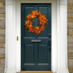 National Tree Company Pumpkin Wreath Orange (28")