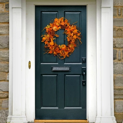 National Tree Company Pumpkin Wreath Orange (28") 1 National Tree Company Pumpkin Wreath Orange (28")