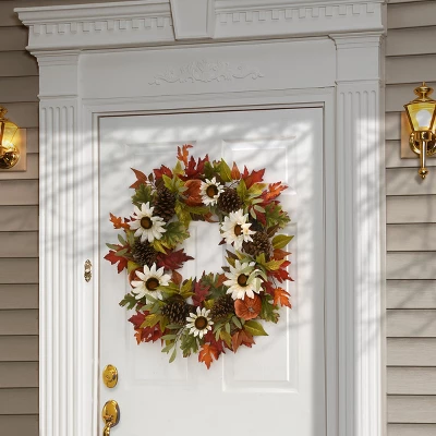 National Tree Company 32" Harvest Sunflowers And Pumpkins Wreath 1 National Tree Company 32" Harvest Sunflowers And Pumpkins Wreath
