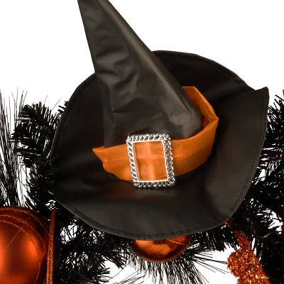 National Tree Company Artificial Witch's Wreath, Decorated With Black And Orange Trim, Ball Ornaments, Halloween Collection, 24 Inches 3 National Tree Company Artificial Witch's Wreath, Decorated With Black And Orange Trim, Ball Ornaments, Halloween Collection, 24 Inches - Image 3