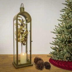 28" HGTV Arched Candle Lantern Antique Bronze - National Tree Company