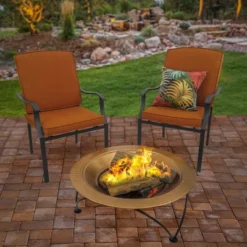 33" Hammered Copper Fire Pit With Stand And Screen - National Tree Company