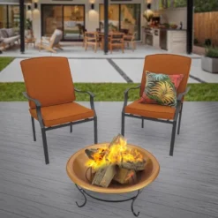 National Tree Company 25 29" Copper Fire Pit With Stand And Screen - National Tree Company