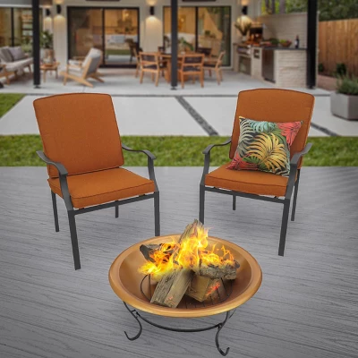 29" Copper Fire Pit With Stand And Screen - National Tree Company 1 29" Copper Fire Pit With Stand And Screen - National Tree Company