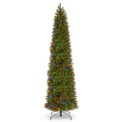 Prelit Slim Downswept Douglas Fir Artificial Christmas Tree Dual Color Lights - National Tree Company