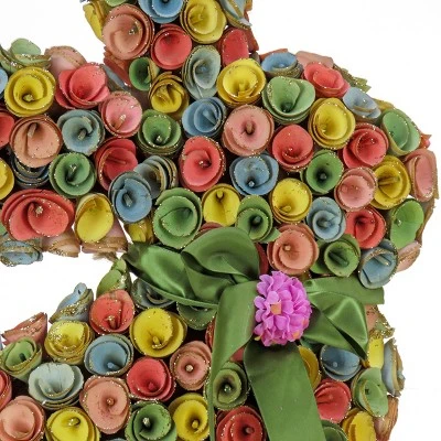 National Tree Company Artificial Hanging Bunny Silhouette, Decorated With Colorful Flower Blooms, Ribbon, Easter Collection, 18 Inches 2 National Tree Company Artificial Hanging Bunny Silhouette, Decorated With Colorful Flower Blooms, Ribbon, Easter Collection, 18 Inches - Image 2