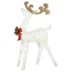 National Tree Company Prelit 48" White & Gold Sisal Reindeer And 24" Sleigh Outdoor Christmas Holiday Yard Decoration With 140 Cool White LED Lights 6 National Tree Company Prelit 48" White & Gold Sisal Reindeer And 24" Sleigh Outdoor Christmas Holiday Yard Decoration With 140 Cool White LED Lights -National Tree Company GUEST 83ab3874 2a8a 45cf 8f58 05daf2d6ef27