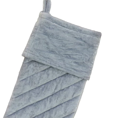 10" Silver HGTV Home Collection Quilted Christmas Stocking - National Tree Company 2 10" Silver HGTV Home Collection Quilted Christmas Stocking - National Tree Company - Image 2