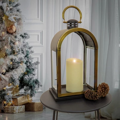 22" HGTV Dome Lantern Black And Gold - National Tree Company 1 22" HGTV Dome Lantern Black And Gold - National Tree Company