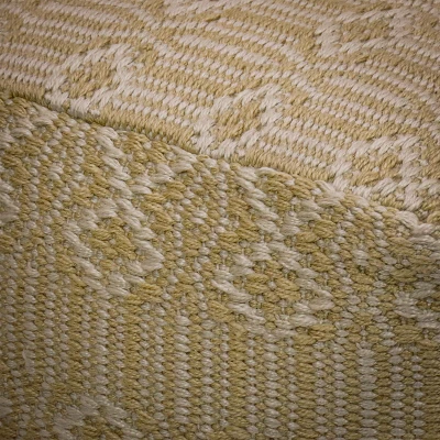 16" Hand Woven Pouf Ottoman Geometric Sand - National Tree Company 2 16" Hand Woven Pouf Ottoman Geometric Sand - National Tree Company - Image 2