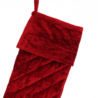 10" Red HGTV Home Collection Quilted Christmas Stocking - National Tree Company 2 10" Red HGTV Home Collection Quilted Christmas Stocking - National Tree Company - Image 2