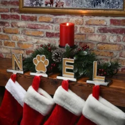 4pc 5" Gold Sparkle "NOEL" Stocking Holders - National Tree Company
