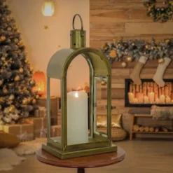 National Tree Company 49 16" HGTV Arched Candle Lantern Antique Bronze - National Tree Company