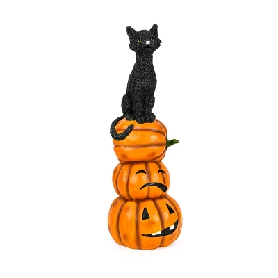 32" Halloween Black Cat And Pumpkins Stack - National Tree Company 4 32" Halloween Black Cat And Pumpkins Stack - National Tree Company - Image 4