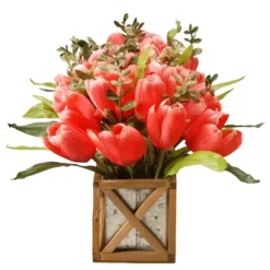 National Tree Company 20" Planter With Pink Tulips 5 National Tree Company 20" Planter With Pink Tulips -National Tree Company GUEST bf3fce66 b76f 422d 9a5c dd751de7d1c0