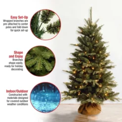 4' Prelit Evergreen Artificial Christmas Tree In Burlap Bag Clear Lights - National Tree Company -National Tree Company GUEST c3569ce6 18a4 4e7e b81a 304aae871fff