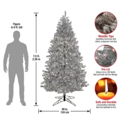 Prelit Matte Silver Metallic Artificial Christmas Tree Warm White Lights - National Tree Company 9 Prelit Matte Silver Metallic Artificial Christmas Tree Warm White Lights - National Tree Company -National Tree Company GUEST caa3d3ed 4e1b 4999 96ad a32896ecd98d
