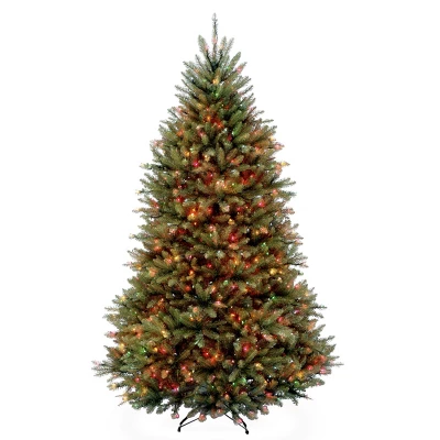 7.5' Prelit Hinged Dunhill Fir Artificial Christmas Tree Dual Lights - National Tree Company 1 7.5' Prelit Hinged Dunhill Fir Artificial Christmas Tree Dual Lights - National Tree Company