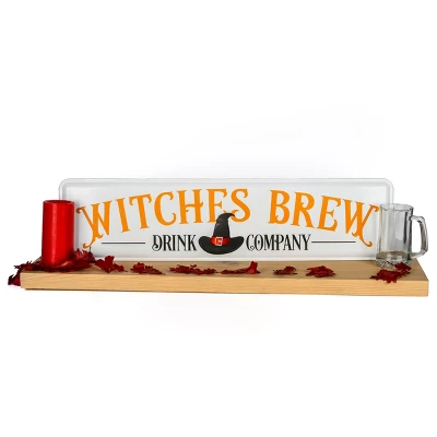 National Tree Company 31" Halloween “Witches Brew" Metal Wall Sign 4 National Tree Company 31" Halloween “Witches Brew" Metal Wall Sign - Image 4
