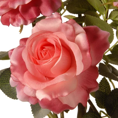 16.5" Pink Rose Flower - National Tree Company 2 16.5" Pink Rose Flower - National Tree Company - Image 2