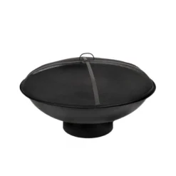 32" Black Cast Iron Fire Pit Bowl With Screen - National Tree Company -National Tree Company GUEST ff504e4c c1de 4166 9782 cb65d5225620